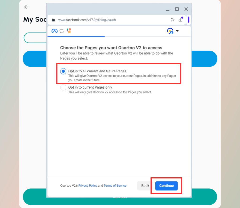 Give Osortoo the permissions to connect