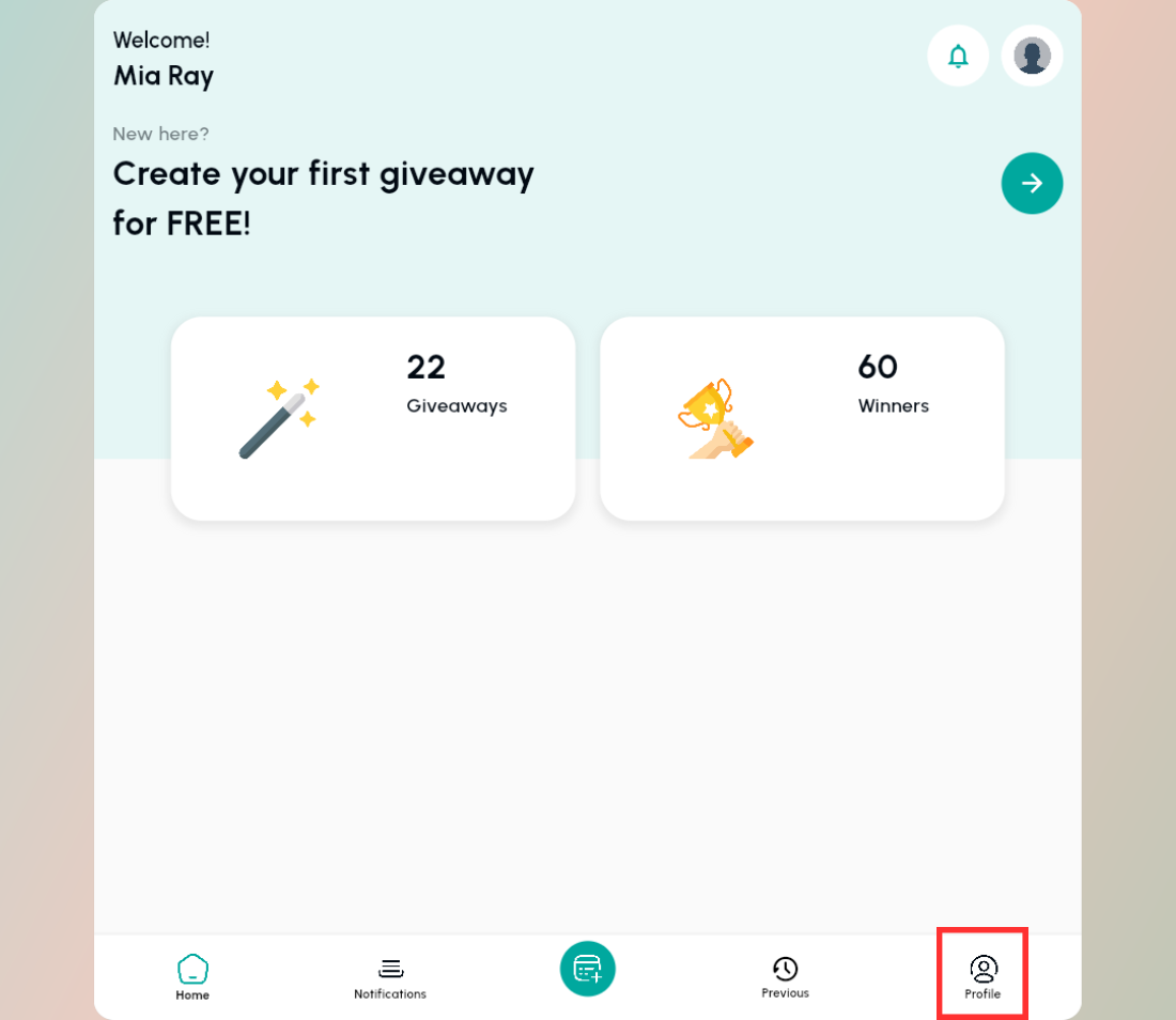 Go to your Profile Tab