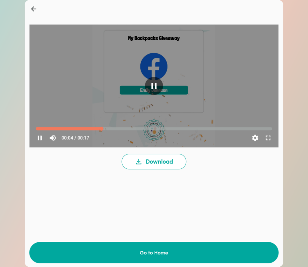 Preview and download your Winner Video