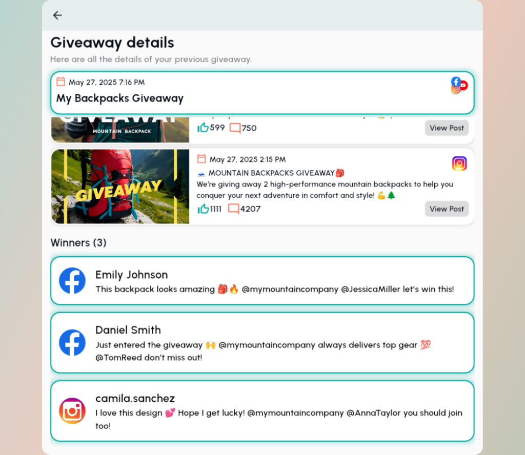 Here are your winners, their names and winning comments as well as the posts from which you have picked