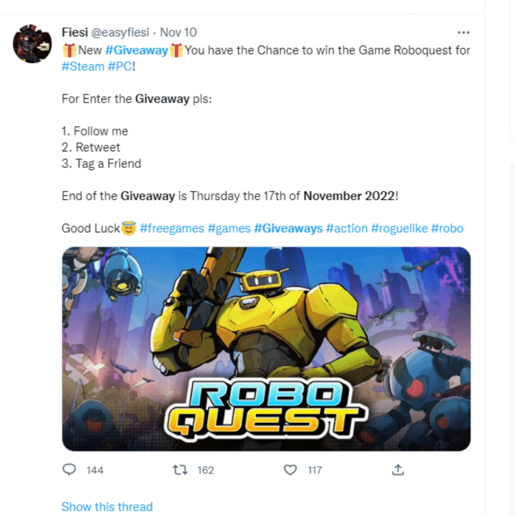 RoboQuest game giveaways 